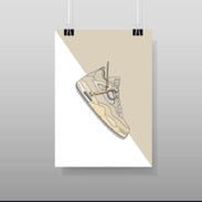 Nike Air Jordan 4 Off-White Sail Hypebeast Sneaker Poster Print